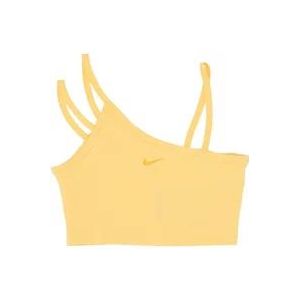 Nike Moderne Crop Top voor Sportkleding , Yellow , Dames , Maat: M