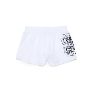 Dsquared2 Witte Logo Print Sea Shorts , White , Heren , Maat: XL