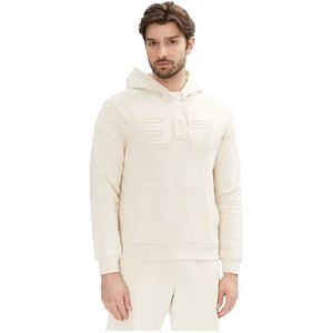 Emporio Armani Ea7, Heren, Sweatshirts & Hoodies, Beige, Maat: M Katoen,