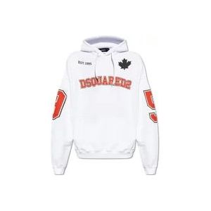 Dsquared2 Bedrukte hoodie , White , Heren , Maat: S