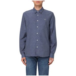 Lacoste, Heren, Overhemden, Blauw, Maat: 3XL Katoen,