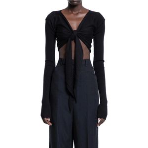 Rick Owens, Dames, Truien, Zwart, Maat: L Wol,