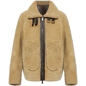 Dsquared2, Heren, Jassen, Bruin, Maat: S Leer,