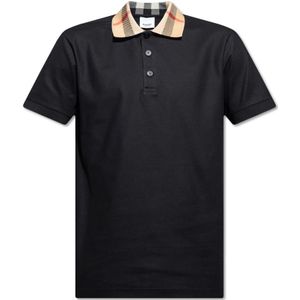 Burberry Cody katoenen poloshirt , Black , Heren , Maat: M