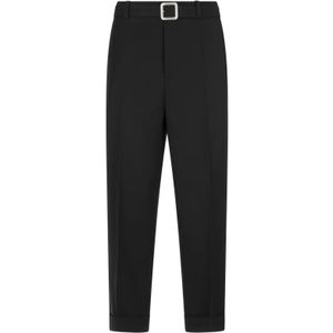 Jil Sander, Heren, Broeken, Zwart, Maat: L Wol,