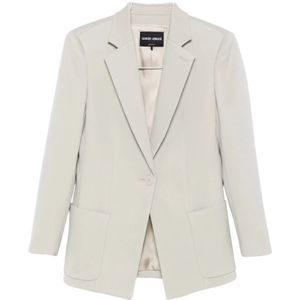 Giorgio Armani, Dames, Jassen, Grijs, Maat: XS Zijde,