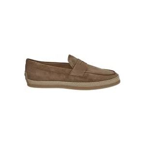 Tod's Raffia Mocassins voor Dames , Beige , Heren , Maat: 45 EU