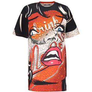 Moschino, Dames, Jurken, Veelkleurig, Maat: 2XS Katoen,