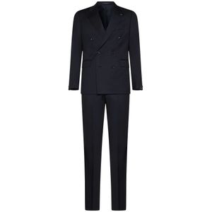 Tagliatore, Heren, Pakken, Blauw, Maat: M Wol,