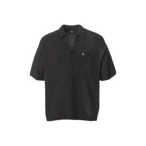 Represent Zwarte Boucle Gebreide Poloshirt , Black , Heren , Maat: 2XL
