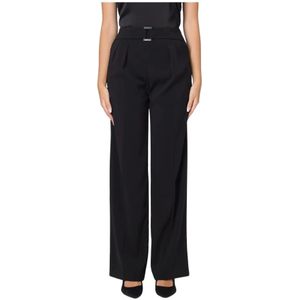 Patrizia Pepe, Dames, Broeken, Zwart, Maat: XS Poliester,