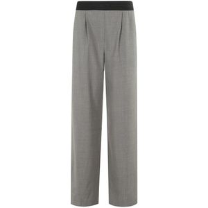 Msgm, Dames, Broeken, Grijs, Maat: S Wol,