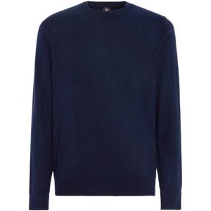 Boggi Milano - Vesten - Blauw - Kasjmier - Trui met Ronde Hals