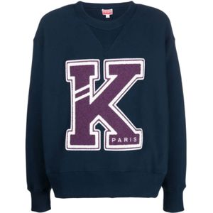 Kenzo, Heren, Sweatshirts & Hoodies, Blauw, Maat: S
