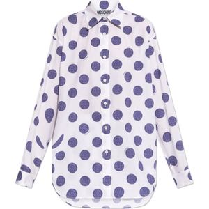 Moschino, Dames, Blouses & Shirts, Wit, Maat: XS Katoen,