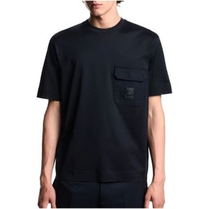 Emporio Armani, Heren, Tops, Blauw, Maat: S