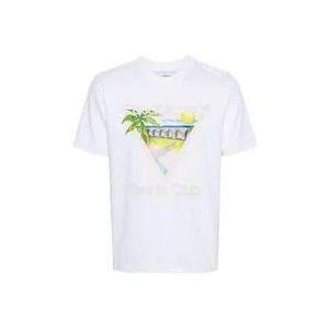 Casablanca Bedrukt T-shirt U-Mps24 JTS , White , Heren , Maat: XL