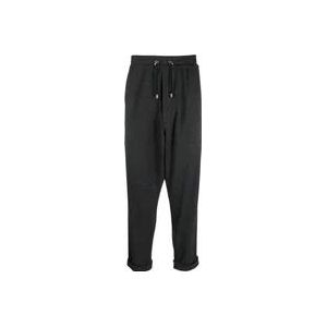 Balmain Czarnys en Grijze Wolmix Sweatpants , Gray , Heren , Maat: 2XL