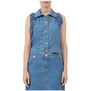 Ermanno Scervino, Dames, Jassen, Blauw, Maat: S Katoen,