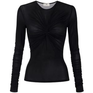 Elisabetta Franchi, Dames, Truien, Zwart, Maat: L