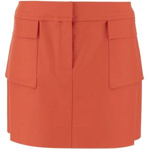 Tory Burch, Dames, Rokken, Oranje, Maat: XS Katoen,