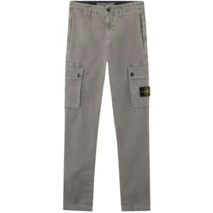 Stone Island, Heren, Broeken, Grijs, Maat: W33 Katoen,