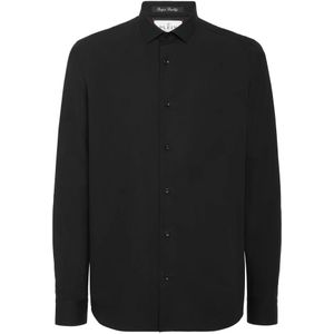 Philipp Plein, Heren, Overhemden, Zwart, Maat: L Katoen,