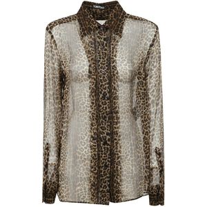 Tom Ford, Dames, Blouses & Shirts, Bruin, Maat: S Zijde,