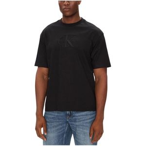 Calvin Klein Jeans, Heren, Tops, Zwart, Maat: S Katoen,