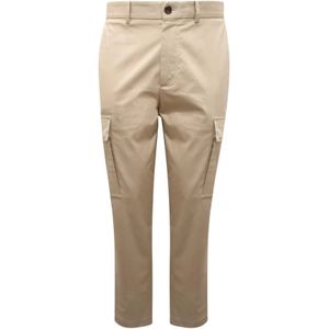 Moncler, Heren, Broeken, Beige, Maat: S Katoen,