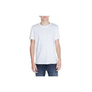 Peuterey Wit Katoenen T-Shirt Mannen Korte Mouwen , White , Heren , Maat: M