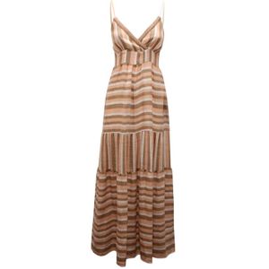 PHO Firenze, Dames, Jurken, Roze, Maat: S Linnen,