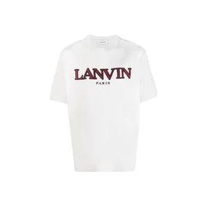 Lanvin Klassiek Curb Logo T-Shirt , White , Heren , Maat: M