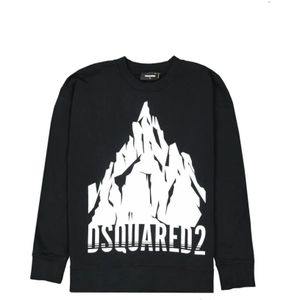 Dsquared2, Heren, Sweatshirts & Hoodies, Zwart, Maat: M