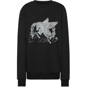 Philipp Plein, Dames, Sweatshirts & Hoodies, Zwart, Maat: S Katoen,