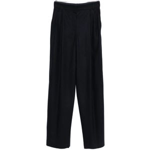 Emporio Armani, Dames, Broeken, Blauw, Maat: S Wol,