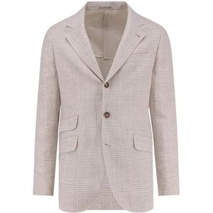 Brunello Cucinelli, Heren, Jassen, Beige, Maat: L Linnen,