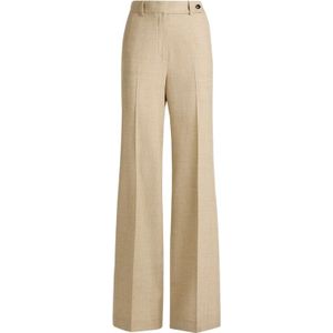 Kiton, Dames, Broeken, Beige, Maat: L Leer,