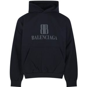 Balenciaga, Heren, Sweatshirts & Hoodies, Zwart, Maat: S Katoen,
