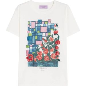 Weekend Max Mara - T-shirt - Wit - Katoen - Grafische Print