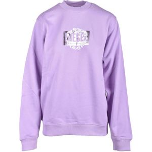Diesel, Dames, Sweatshirts & Hoodies, Paars, Maat: S Katoen,