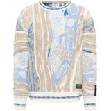 Carlo Colucci - Truien - Beige - Moderne 3D Jacquard Sweater