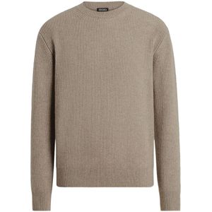 Zegna, Heren, Truien, Bruin, Maat: XL Kasjmier,