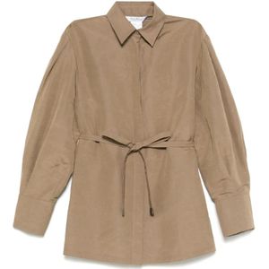Max Mara, Dames, Blouses & Shirts, Bruin, Maat: S