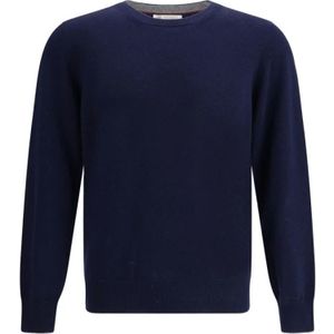 Brunello Cucinelli, Heren, Truien, Blauw, Maat: M Kasjmier,