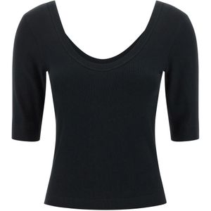 Brunello Cucinelli, Dames, Tops, Zwart, Maat: L Katoen,