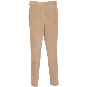 Circolo 1901, Dames, Broeken, Beige, Maat: M Corduroy,