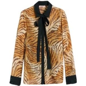 Twinset, Dames, Blouses & Shirts, Bruin, Maat: M Zijde,