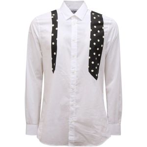 Moschino, Heren, Overhemden, Wit, Maat: M Katoen,