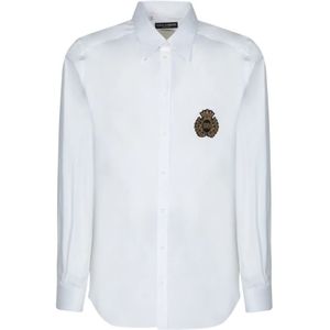 Dolce & Gabbana, Heren, Overhemden, Wit, Maat: XL Katoen,